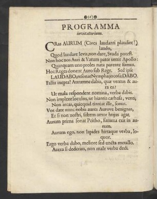 Programma invitatorium.