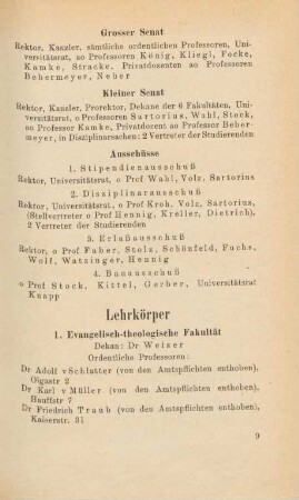 9-17, Lehrkörper