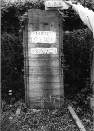 Grabstein 684 (Index: 100088977) Zustand: vollständig von Efeu überwuchert Maße HxBxT: 152x60x27 cm: Grabstein 684