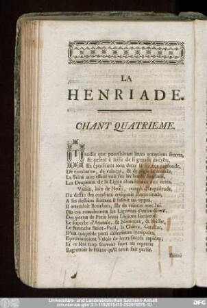 La Henriade. Chant Quatrieme.