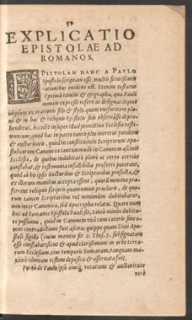 Explicatio Epistolae Ad Romanos.