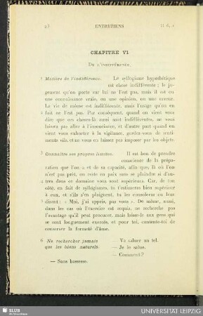 Chapitre VI. De l'indifférence