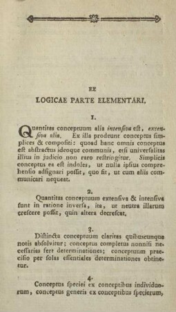 Ex logicae parte elementari.