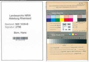 Entnazifizierung Hans Born , geb. 24.09.1902 (Beamter)