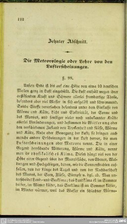 Zehnter Abschnitt. Die Meteorologie oder Lehre von den Lufterscheinungen