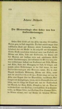 Zehnter Abschnitt. Die Meteorologie oder Lehre von den Lufterscheinungen