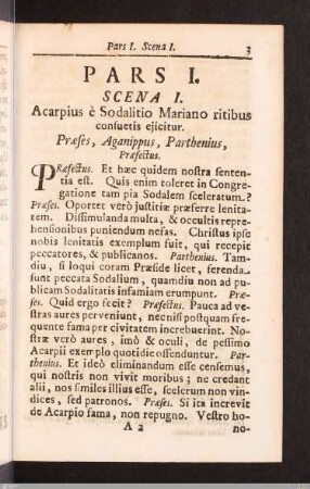Pars I. Scena I. - IV. (Ex Terrore Salus)