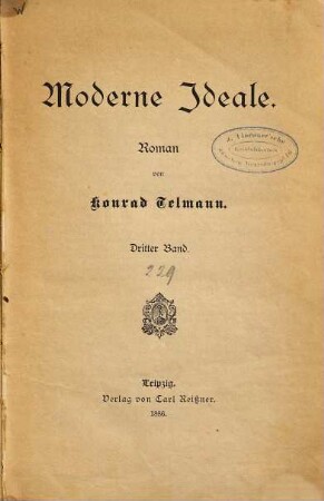 Moderne Ideale : Roman von Konrad Telmann, 3