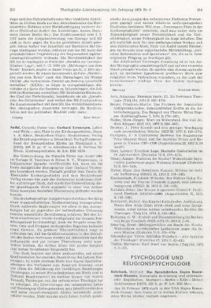 Psychologie und Religionspsychologie