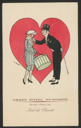 Grand Hôtel St. Moritz, Bal de Charité : Mercredi, 4 Février 1925 ; [carte des vins, le buffet froid]
