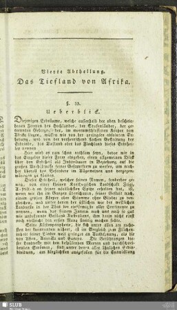 Vierte Abtheilung. Das Tiefland von Afrika