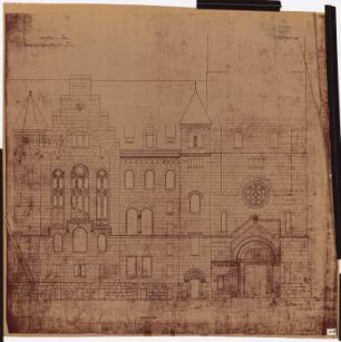 Königliches Residenzschloss Posen, Posen: Ansicht Treppenhaus und Turm Westseite 1:50