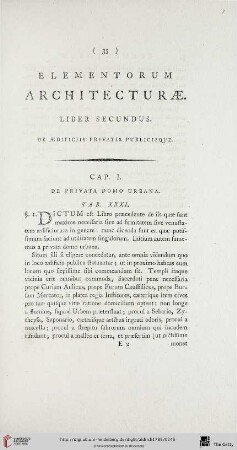 Elementorum architecturae. Liber secundus