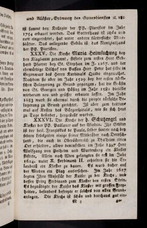 181-189, Die Kirche Maria Heimsuchung bey den Klagbaum ...