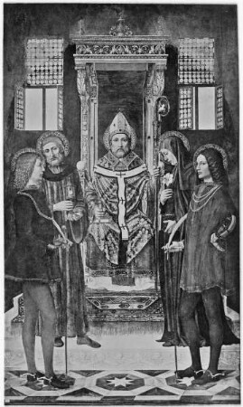 Der heilige Ambrosius zwischen vier Heiligen