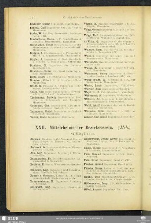 XXII. Mittelrheinischer Bezirksverein.