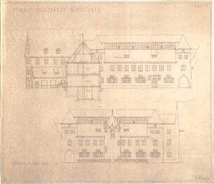 Fischer, Theodor; Nördlingen; Verwaltungs-Gebäude - Ansicht, Ansicht m. Schnitt