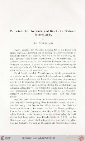 8: Zur römischen Keramik und Geschichte Südwestdeutschlands