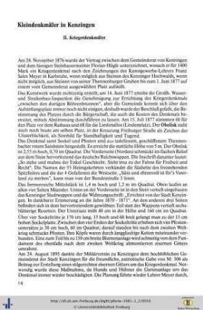 Kleindenkmäler in Kenzingen (2. Teil)
