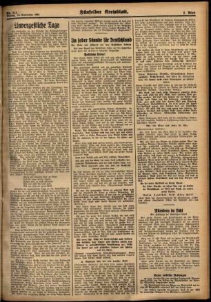 Zweite Ausgabe vom Montag, den 10. September 1934.