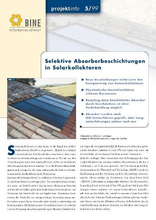 Selektive Absorber für Solarkollektoren.