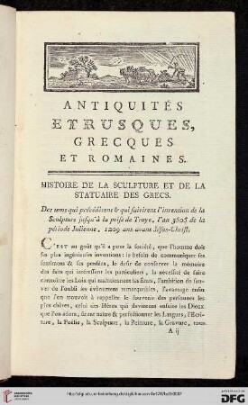 Des tems qui precédèrent & qui suiverent l'invention [...]