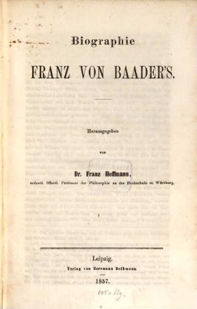 Biographie Franz von Baaders