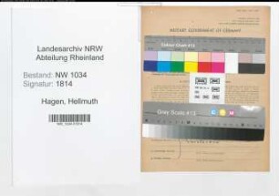 Entnazifizierung Hellmuth Von Hagen , geb. 26.06.1869 (Oberstleutnant)
