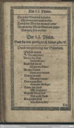 Der LI. Psalm. Gott sey mir gnedig nach deiner güte, [et]c.