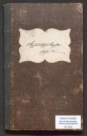 Namensverzeichnis zum Geburtenregister Dornberg, 1875