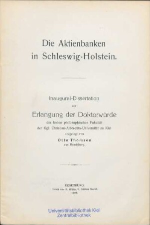 Die Aktienbanken in Schleswig-Holstein