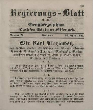 Nr. 21 : 26. April 1854