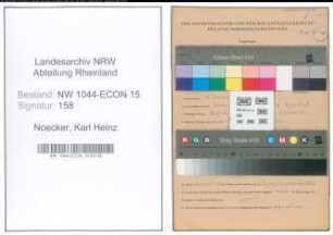 Entnazifizierung Karl Heinz Noecker , geb. 12.01.1908 (Schlosser)