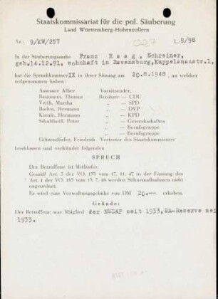 Haag, Franz
