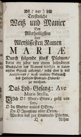 Trostreiche Weiß und Manier Den Allerheiligsten Und ...