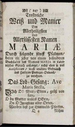 Trostreiche Weiß und Manier Den Allerheiligsten Und ...