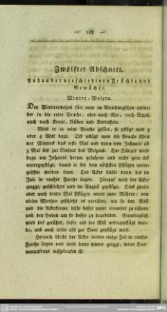 Zwölfter Abschnitt. Anbau der verschiedenen Früchte und Gewächse
