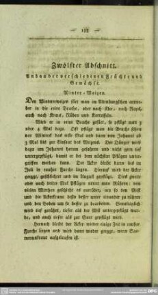 Zwölfter Abschnitt. Anbau der verschiedenen Früchte und Gewächse