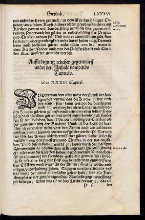 Das XXXII Capitel.