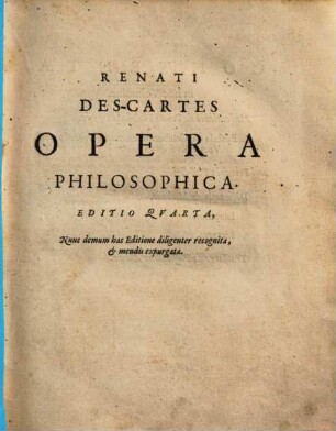 Renati Des-Cartes Principia Philosophiae