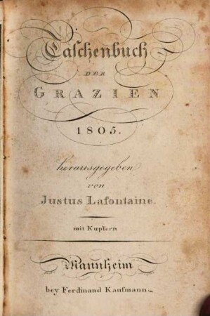 Taschenbuch der Grazien. 1805