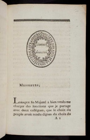 3-7, Messieurs, Lorsque Sa Majesté...