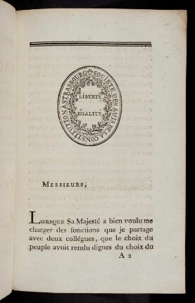 3-7, Messieurs, Lorsque Sa Majesté...