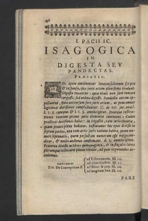 Isagogica in digesta seu pandectas.