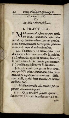 Caput IIX. De Mediis Mineralibus.