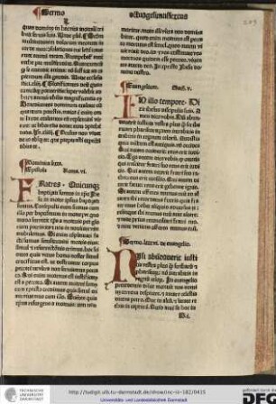 Epistola Roma vi. Fratres quicunque baptizati sumus... Evangelium Math v. In illo tempore dixit Ihesus... Amen dico...