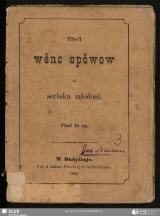 3: Třeći wěnc spěwow za serbsku młodosć