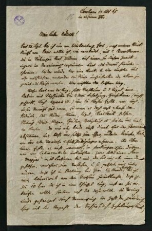 Brief vom 18. October 1867