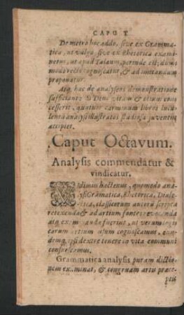 Caput Octavum. Analysis commendatur & vindicatur.