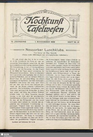Heft Nr. 21, 1. November 1908